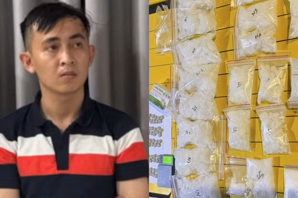 Lực lượng chức năng bắt giữ Phan Văn Phóng cùng tang vật là số lượng lớn ma tuý.