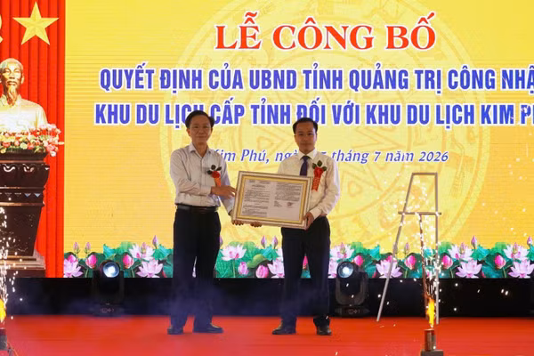 Quảng Trị công nhận Khu du lịch Kim Phú, xã Kim Phú là Khu du lịch cấp tỉnh.