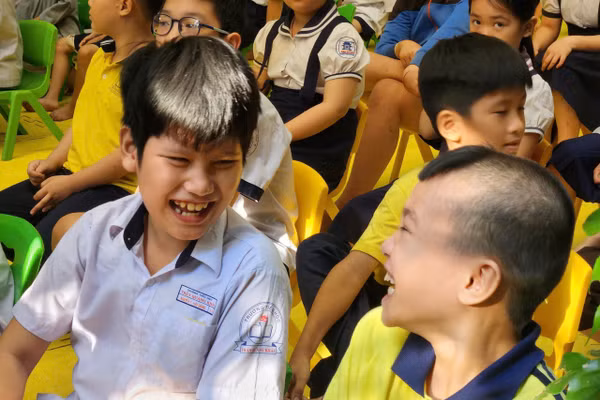 Học sinh tại Chùa Kỳ Quang 2 (phường Gò Vấp, TPHCM).
