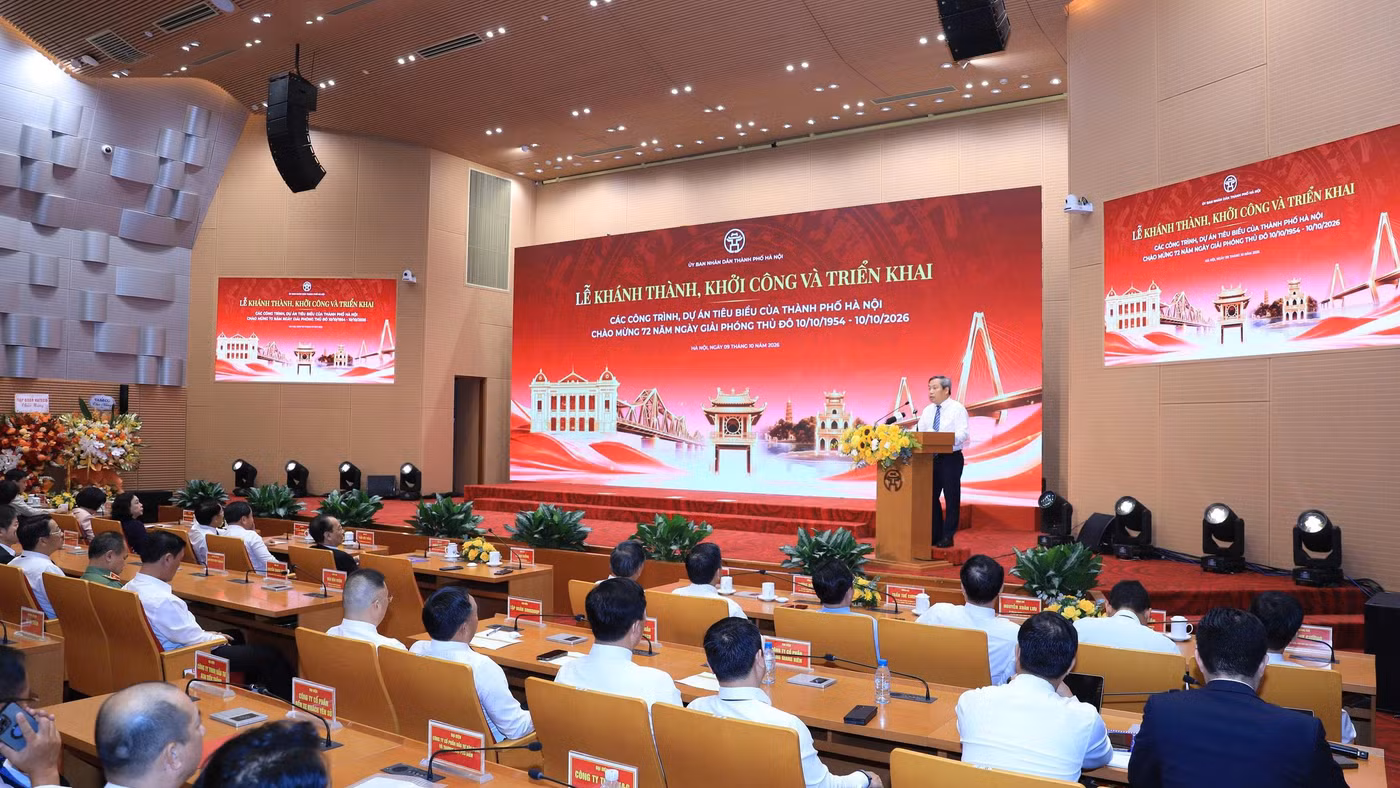 Quang cảnh lễ khánh thành, khởi công và triển khai các công trình, dự án tiêu biểu của Hà Nội.