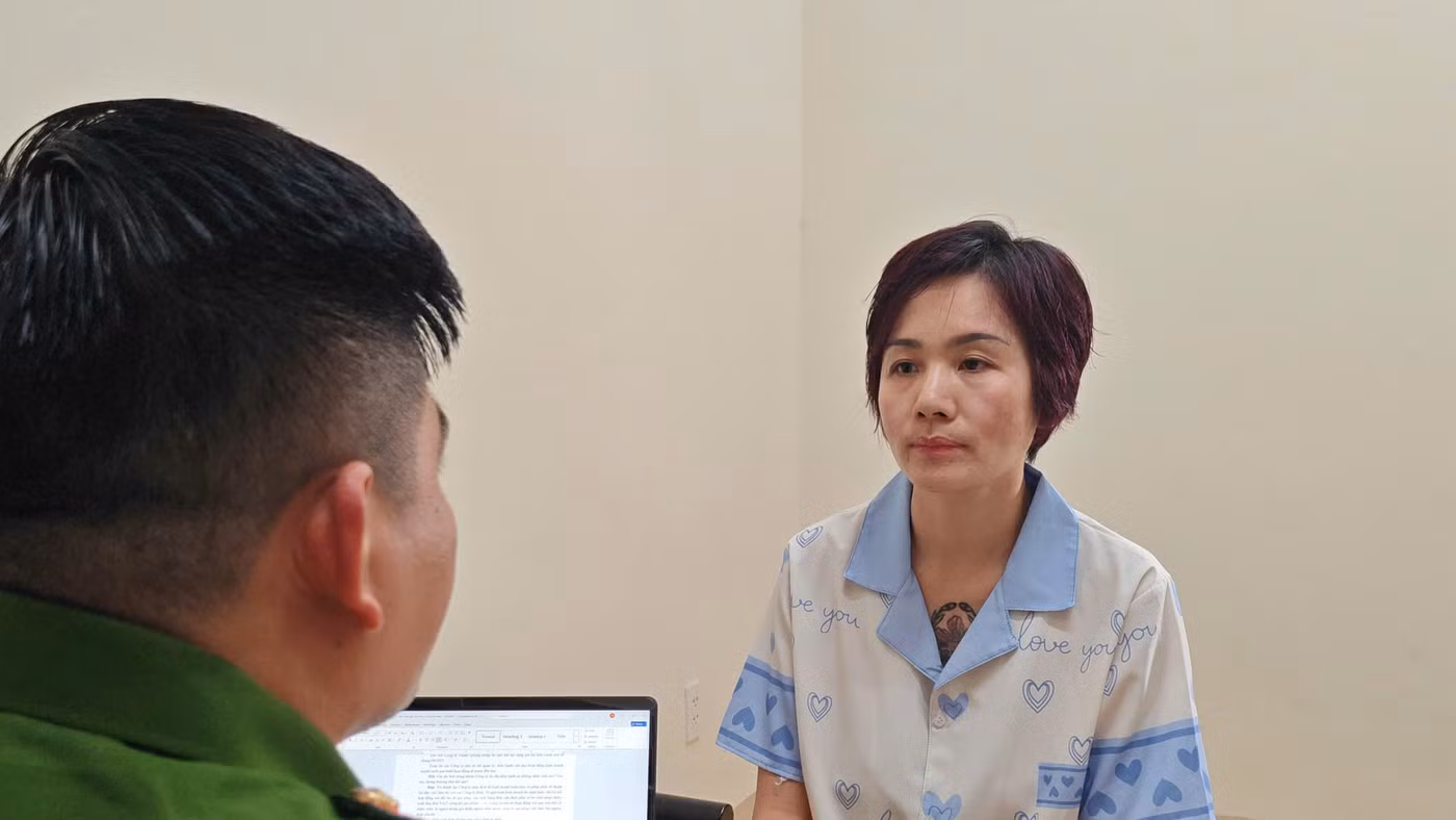 Lã Thúy Kiều tại trụ sở Công an.