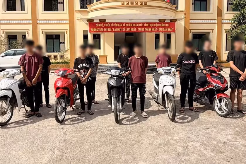 Nhóm thanh niên bị xử lý. (Ảnh: CATQ)