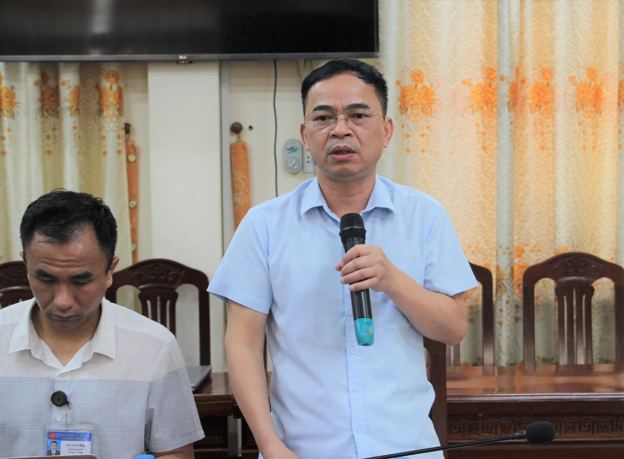 Ông Nguyễn Văn Đoạt, Giám đốc Sở GD&amp;ĐT tỉnh Điện Biên phát biểu tại buổi làm việc.