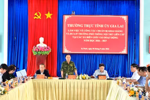 Bí thư Tỉnh ủy Gia Lai Thái Đại Ngọc chủ trì buổi làm việc. 