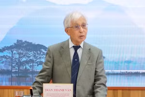 GS Trần Thanh Vân chia sẻ tại buổi họp báo: Đối thoại Quy Nhơn về Khí hậu và Chuyển đổi lần thứ nhất.