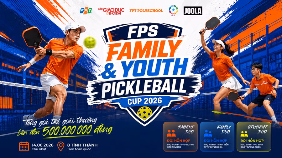 Không đơn thuần là một giải đấu thể thao, FPS Family & Youth Pickleball Cup 2026 được xây dựng như một hoạt động cộng đồng hướng tới việc tăng cường sự gắn kết giữa gia đình và nhà trường, đồng thời khuyến khích thế hệ trẻ hình thành lối sống tích cực thông qua vận động và trải nghiệm thực tiễn.