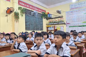 Học sinh Trường Tiểu học Phú Hòa (xã Phú Hòa, tỉnh An Giang). Ảnh: TN.