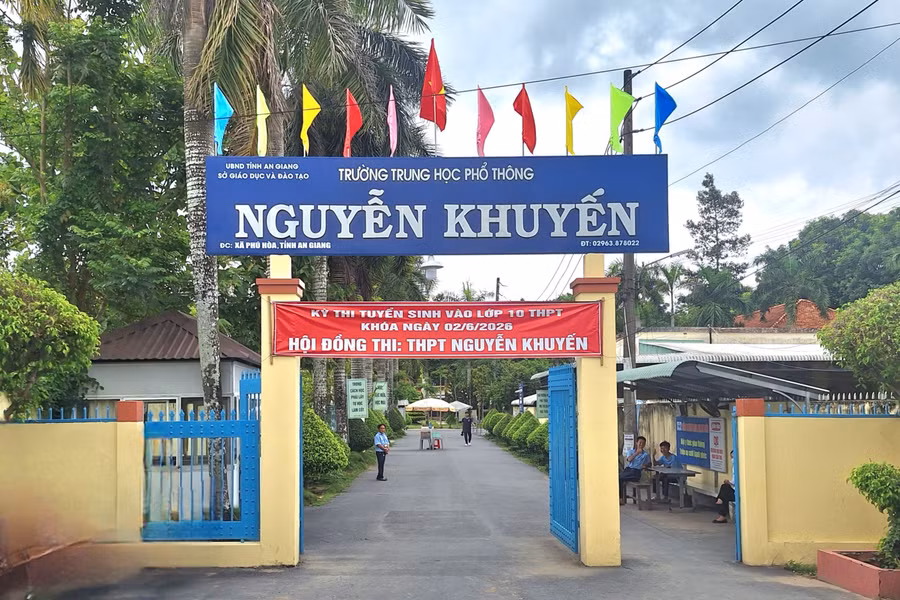 Hội đồng thi Trường THPT Nguyễn Khuyến (xã Phú Hòa, tỉnh An Giang).