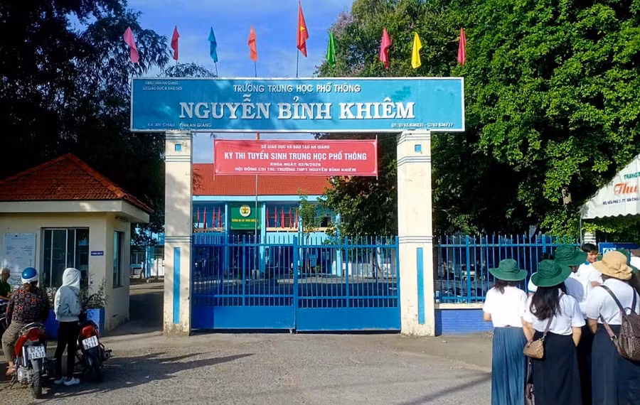Hội đồng thi Trường THPT Nguyễn Bỉnh Khiêm (xã An Châu, tỉnh An Giang).