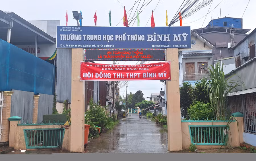 Điểm thi Trường THPT Bình Mỹ (Châu Phú, An Giang). (Ảnh: Trọng Nhân)