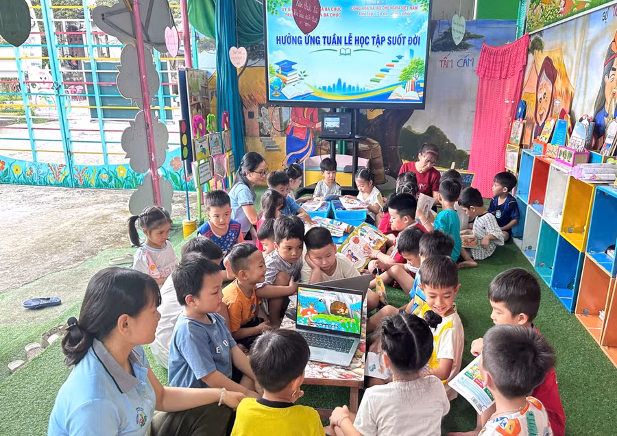 Trường Mầm non Ba Chúc (xã Ba Chúc, tỉnh An Giang) hưởng ứng Tuần lễ học tập suốt đời.