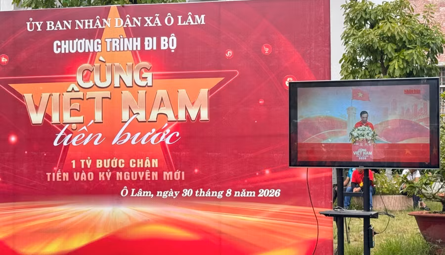 Xã Ô Lâm, tỉnh An Giang hưởng ứng Chương trình đi bộ "Cùng Việt Nam tiến bước".