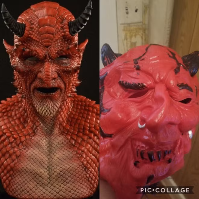 “Chồng tôi đặt mua mặt nạ cho dịp Halloween vào năm ngoái qua quảng cáo trên mạng xã hội. Và đây là thứ chúng tôi nhận được”, @mermaidgarden viết.