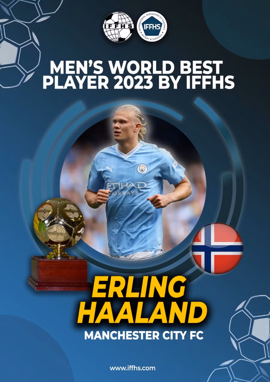 Erling Haaland lần đầu giành giải thưởng của IFFHS.