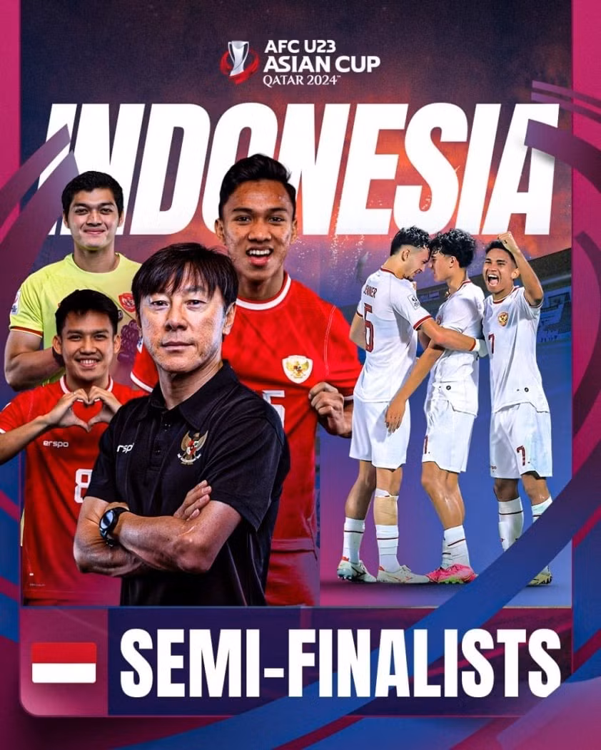 Thầy trò Shin Tae-yong làm nên lịch sử khi vào tới bán kết U23 châu Á 2024.
