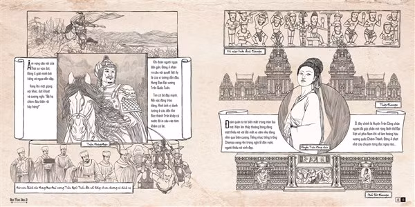 Hình ảnh Trần Hưng Đạo và Huyền Trân công chúa trong “Hành trình Đông A”.
