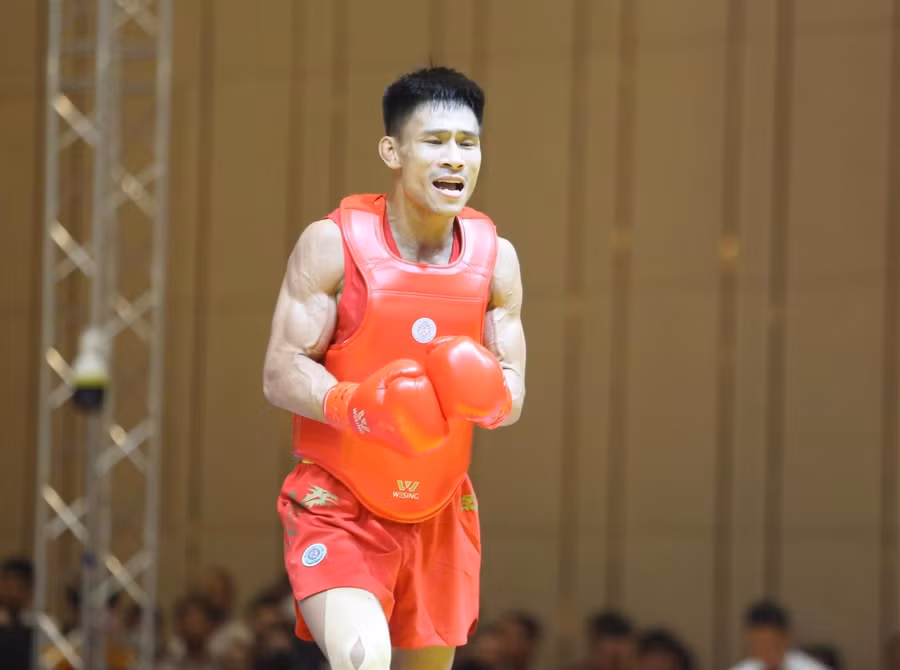 Võ sĩ tán thủ wushu Bùi Trường Giang. Ảnh: ITN. Võ sĩ tán thủ wushu Bùi Trường Giang. Ảnh: ITN.