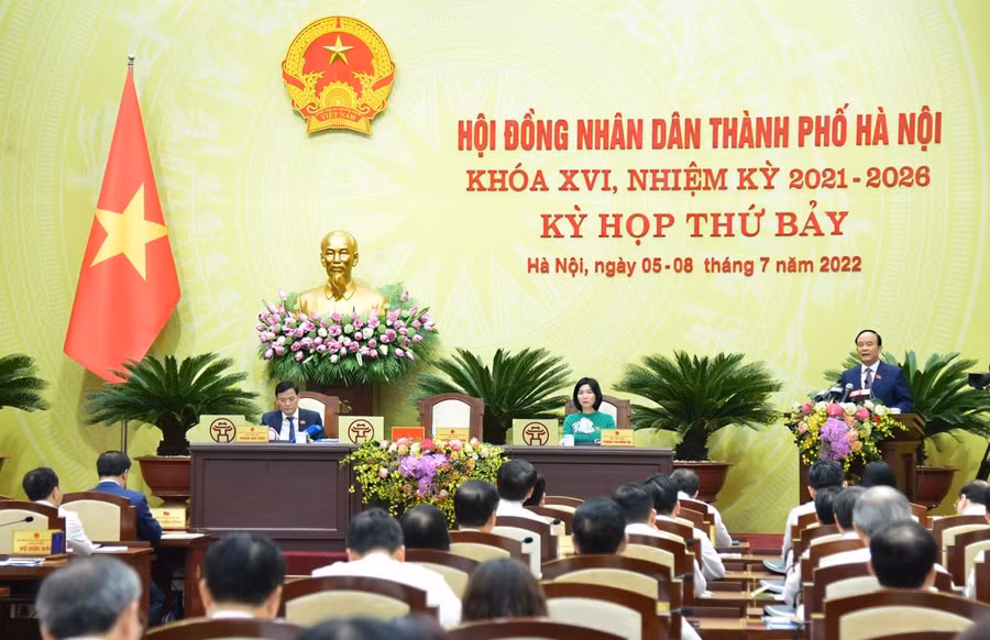 Quang cảnh Kỳ họp thứ 7, HĐND TP Hà Nội khóa XVI.