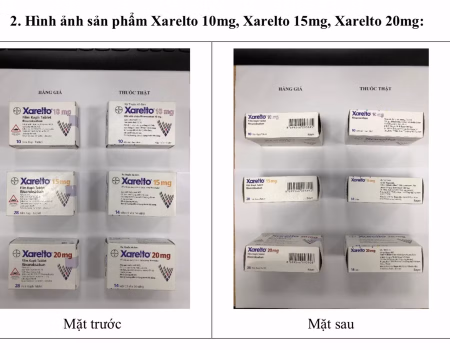 Các sản phẩm thật và nghi ngờ là giả.
