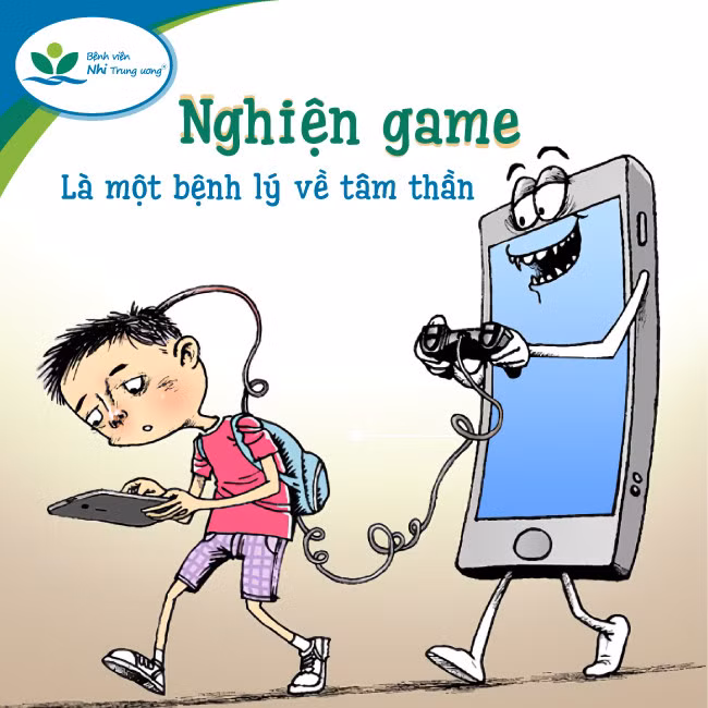 WHO phân loại người chơi game quá mức là đối tượng có vấn đề tâm thần. Nguồn: Bệnh viện Nhi Trung ương.