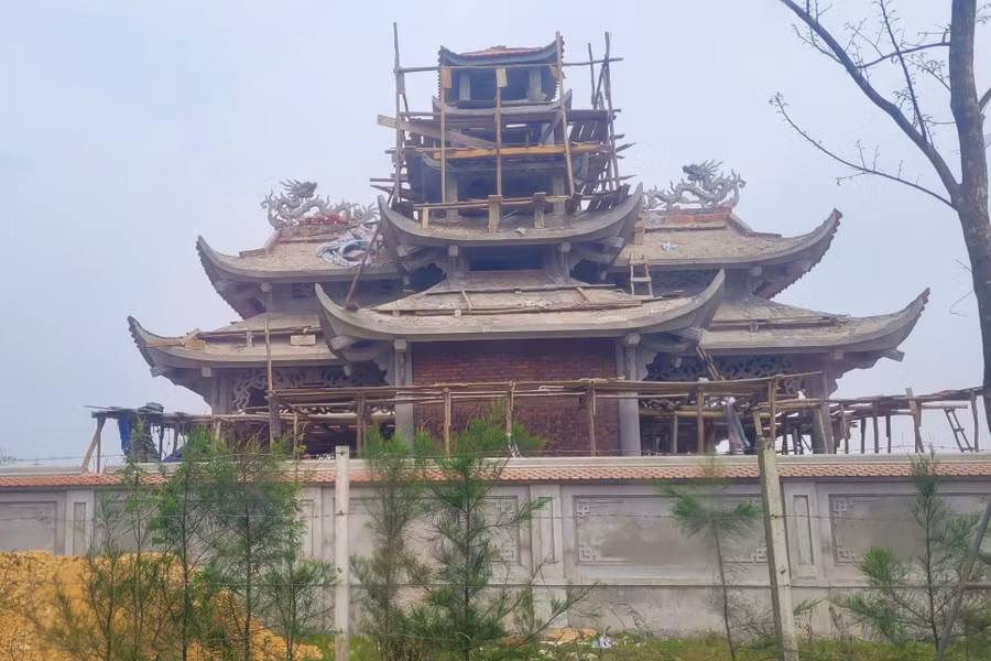 Công trình được UBND TP Hà Tĩnh xác nhận xây dựng không đúng với thiết kế. (Ảnh: Tiến Hiệp).
