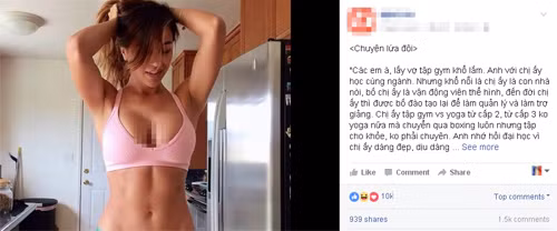 "Nỗi khổ" trớ trêu khi có vợ thích tập gym