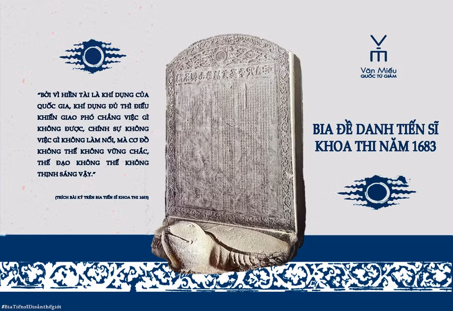 Bia Tiến sĩ khoa Quý Hợi niên hiệu Chính Hòa 4 (1683) - Nguyễn Đăng Đạo đứng đầu Tam khôi. Bia Tiến sĩ khoa Quý Hợi niên hiệu Chính Hòa 4 (1683) - Nguyễn Đăng Đạo đứng đầu Tam khôi.