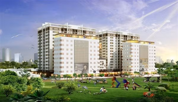 Phối cảnh dự án NƠXH Môi trường xanh tại thành phố Từ Sơn, Bắc Ninh. Ảnh: IT