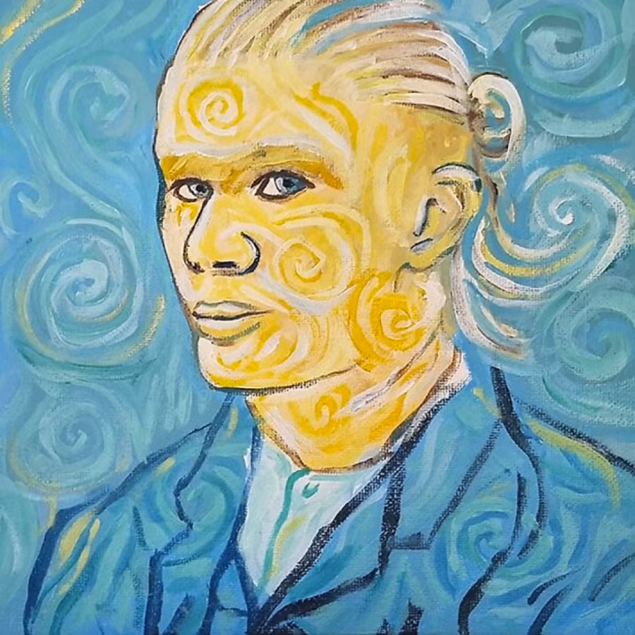 Tiền đạo người Na Uy được vẽ như danh hoạ Vincent van Gogh.