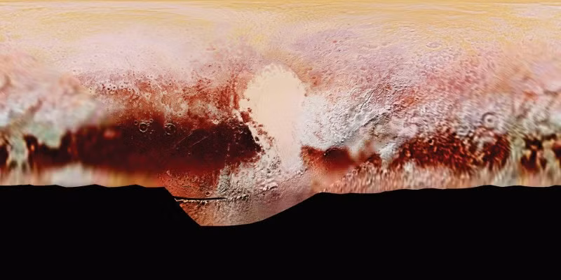 Cận cảnh “trái tim” Tombaugh Regio. Cận cảnh “trái tim” Tombaugh Regio.