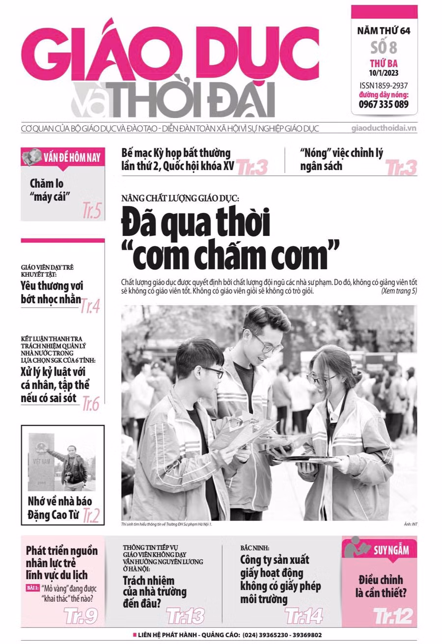Tin tức báo in 10/1: Đã qua thời sinh viên sư phạm 'cơm chấm cơm'