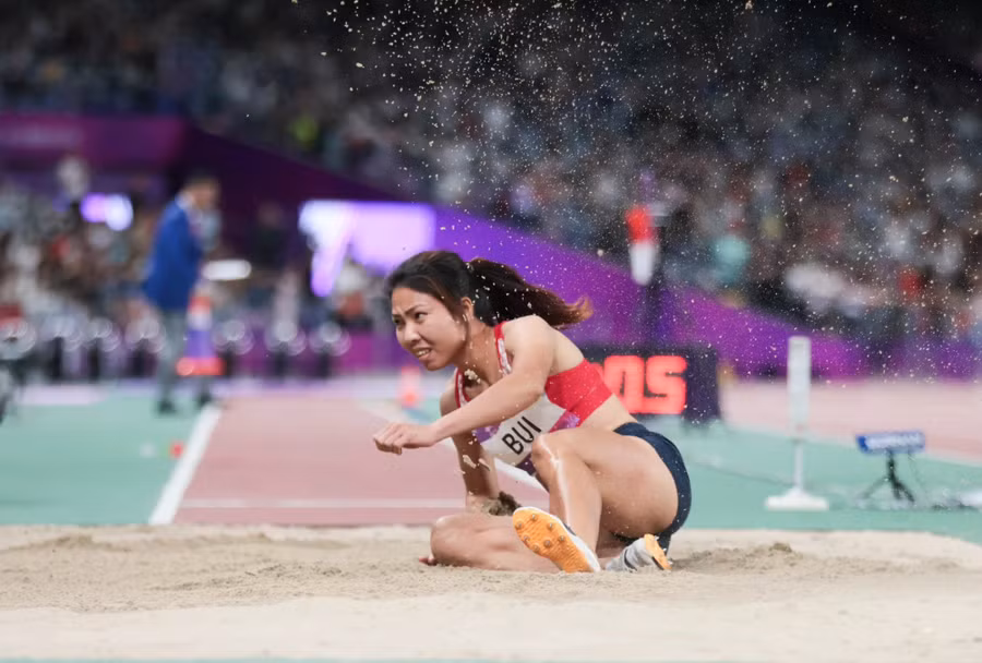 Bùi Thị Thu Thảo không đạt thành tích như kỳ vọng ở ASIAD 19. Ảnh: ITN. Bùi Thị Thu Thảo không đạt thành tích như kỳ vọng ở ASIAD 19. Ảnh: ITN.