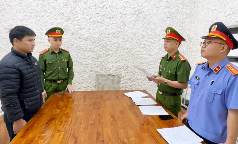 Lò Văn Lịch tại cơ quan Công an.