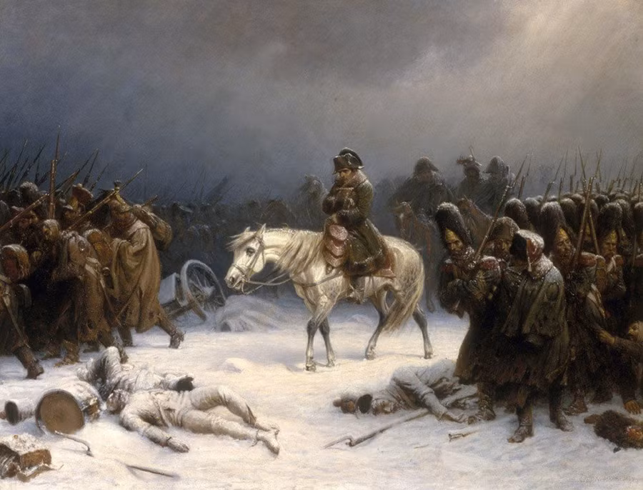 Đại quân của Napoléon thất bại trước mùa Đông giá lạnh ở Nga.