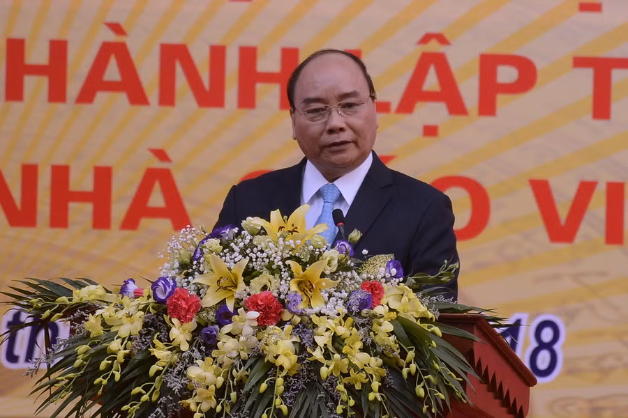 Thủ tướng Chính phủ Nguyễn Xuân Phúc phát biểu tại buổi lễ Thủ tướng Chính phủ Nguyễn Xuân Phúc phát biểu tại buổi lễ