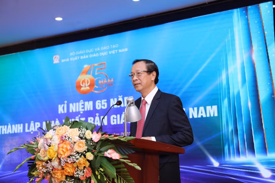Thứ trưởng Phạm Ngọc Thưởng phát biểu tại Lễ kỷ niệm. 