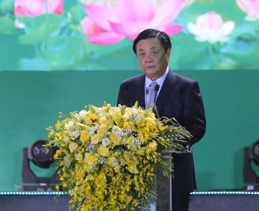 Bộ trưởng Bộ Nông nghiệp và Phát triển nông thôn Lê Minh Hoan phát biểu tại buổi lễ.
