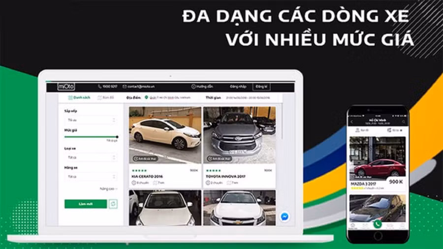 Nhiều ứng dụng cho thuê xe online. Nhiều ứng dụng cho thuê xe online.