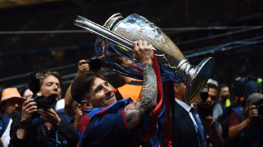 Messi khi còn khoác áo Barca. Ảnh: ITN