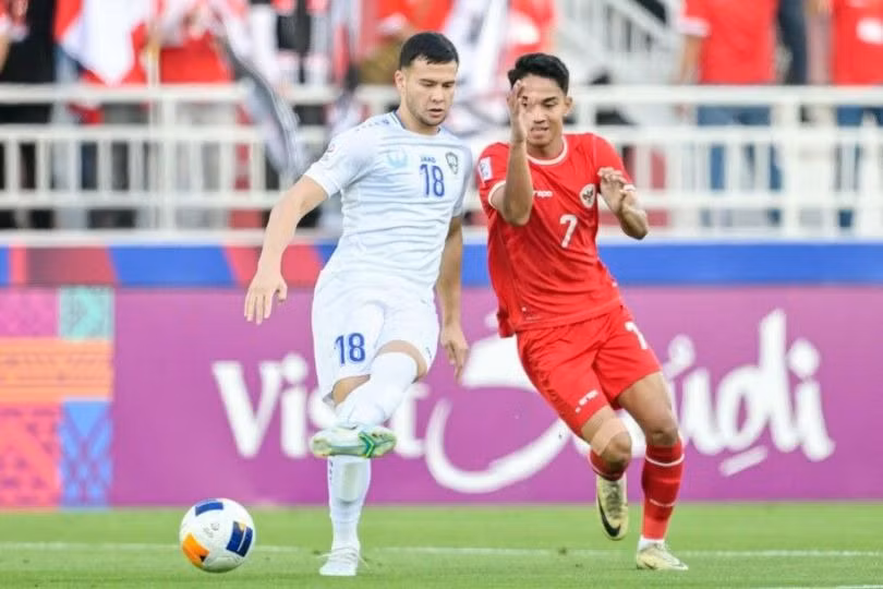 U23 Indonesia không thể gây bất ngờ trước Uzbekistan ở bán kết U23 châu Á 2024. Ảnh: AFC. U23 Indonesia không thể gây bất ngờ trước Uzbekistan ở bán kết U23 châu Á 2024. Ảnh: AFC.