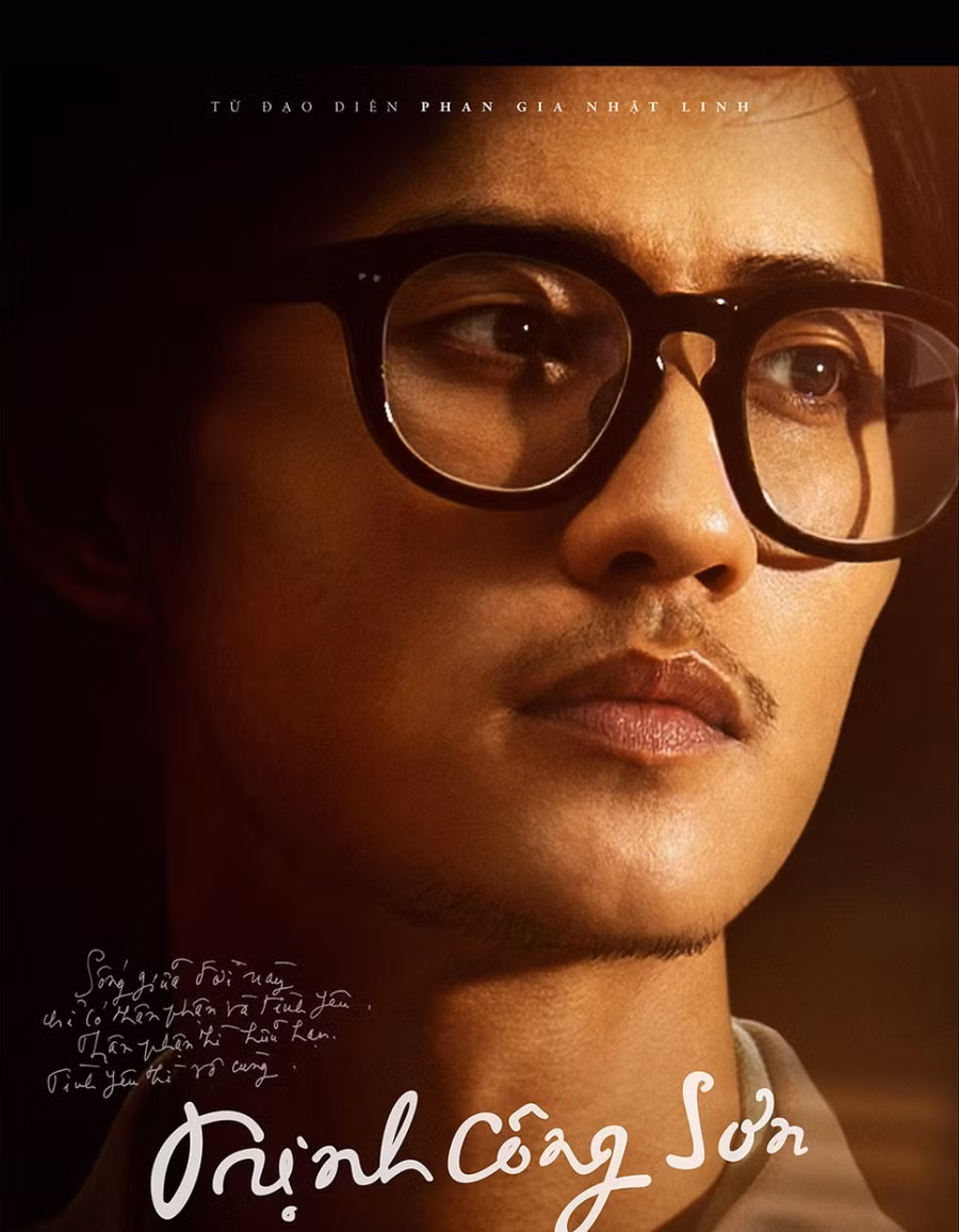 Diễn viên chính Avin Lu – đóng Trịnh Công Sơn thời trẻ – trong poster phim. Ảnh: Thanh Huyền.