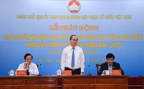 Đồng chí Nguyễn Thiện Nhân kêu gọi 3 tháng cao điểm vận động toàn dân tham gia phong trào “Đền ơn đáp nghĩa”