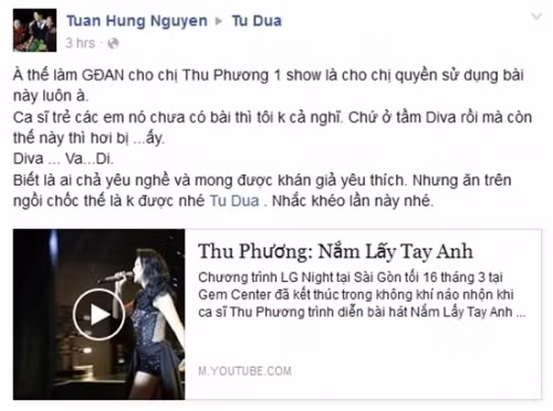 ‘Nhắc khéo’ Thu Phương ‘xài chùa’ bản hit, Tuấn Hưng bị Duy Mạnh tố ‘ăn cháo đá bát’ - Ảnh 2