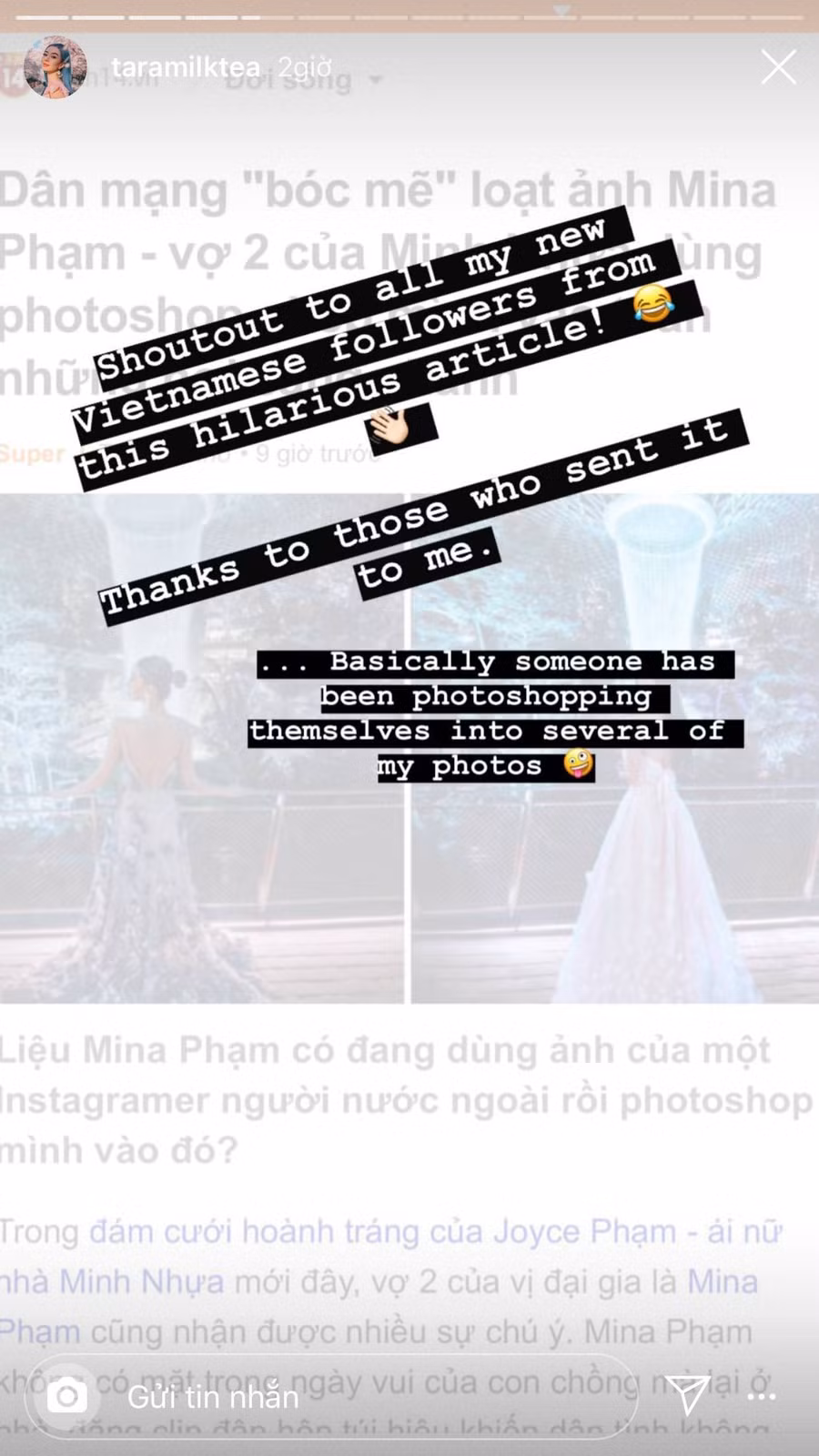 Nữ Blogger nổi tiếng của Úc đăng story dằn mặt vợ 2 Minh Nhựa vụ nghi dùng photoshop ghép ảnh sống ảo-4