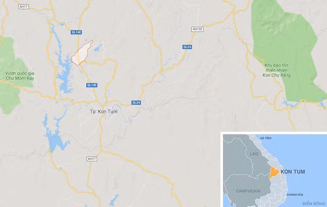 Thị trấn Đắk Hà, nơi có xưởng sản xuất ma túy. Ảnh:Google Maps. Noi nguoi Trung Quoc chua 13 tan vat lieu san xuat ma tuy hinh anh 8