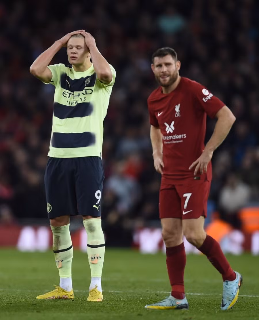 Erling Haaland không ghi bàn vào lưới Liverpool sau chuỗi trận ấn tượng trước đó. Erling Haaland không ghi bàn vào lưới Liverpool sau chuỗi trận ấn tượng trước đó.