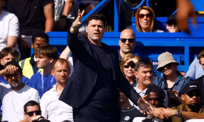 HLV Mauricio Pochettino trong trận cuối dẫn dắt Chelsea gặp Bournemouth ở vòng 38 Ngoại hạng Anh tối 19/5/2024. Ảnh: Reuters. HLV Mauricio Pochettino trong trận cuối dẫn dắt Chelsea gặp Bournemouth ở vòng 38 Ngoại hạng Anh tối 19/5/2024. Ảnh: Reuters.