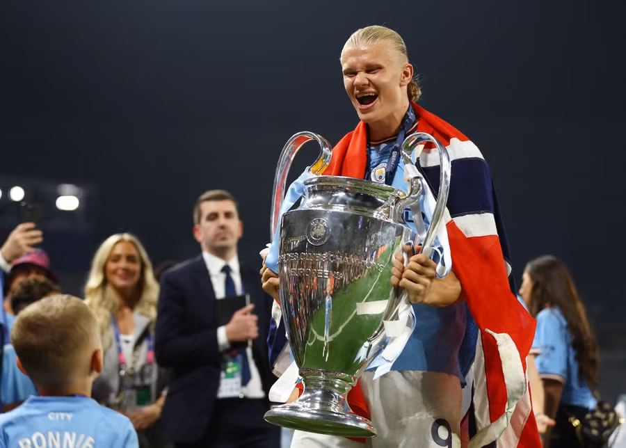 Haaland vô địch Champions League 2023. Ảnh: ITN. Haaland vô địch Champions League 2023. Ảnh: ITN.