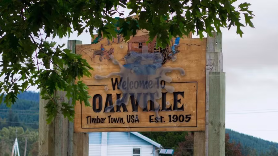 Thị trấn Oakville, nơi xảy ra mưa đốm màu kỳ lạ. Thị trấn Oakville, nơi xảy ra mưa đốm màu kỳ lạ.
