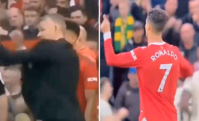 Hành động của Ronaldo được cho là mỉa mai HLV Ole.